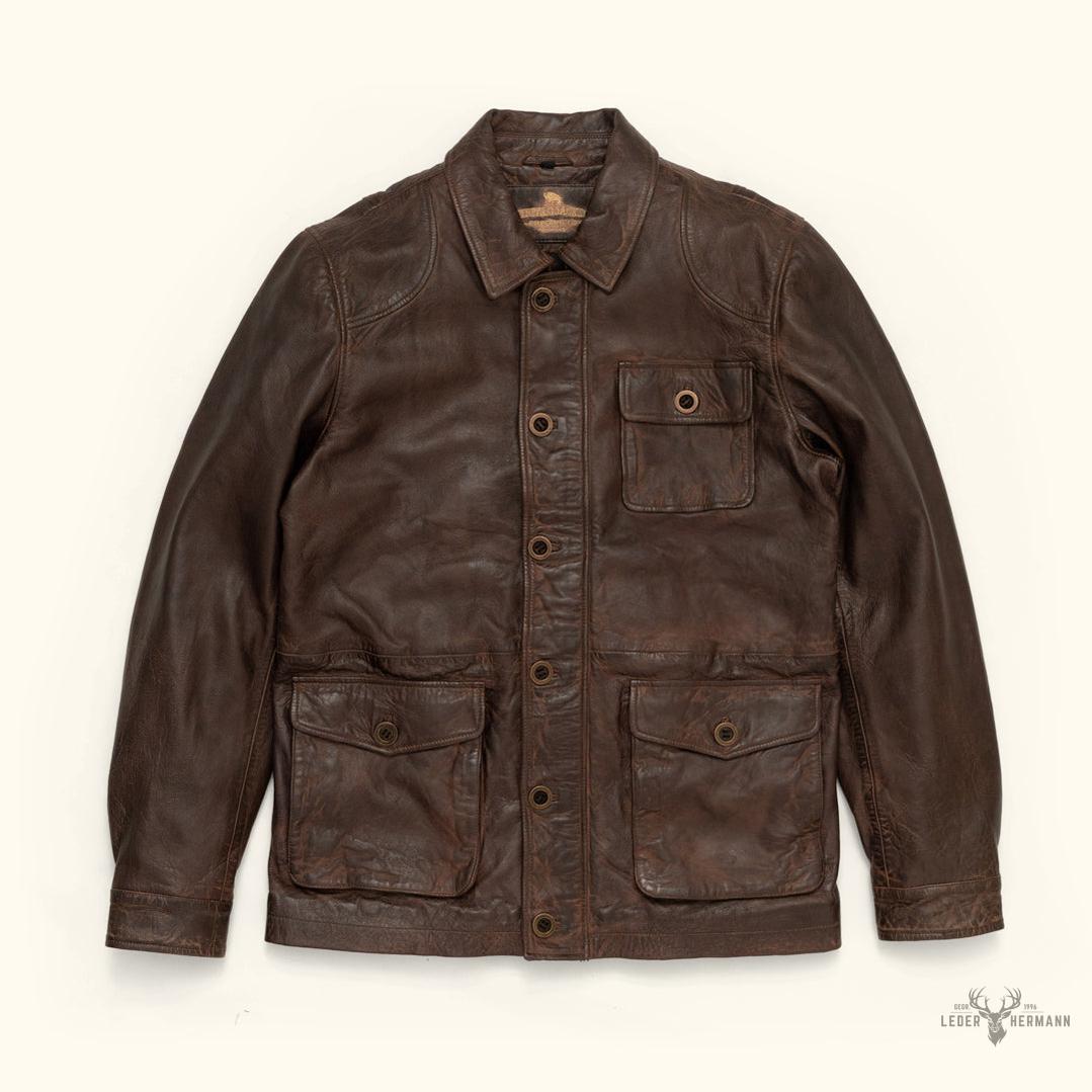 Sheridan Leder-Galabauernjacke | Vintage Braun