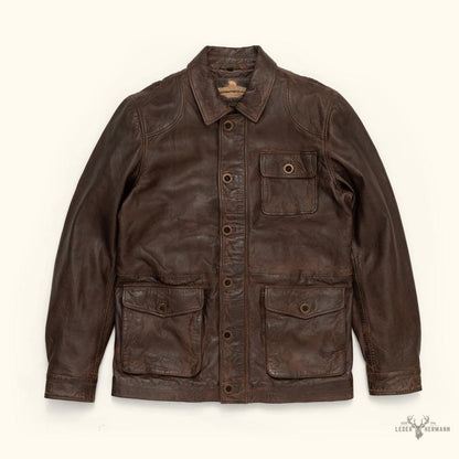 Sheridan Leder-Galabauernjacke | Vintage Braun