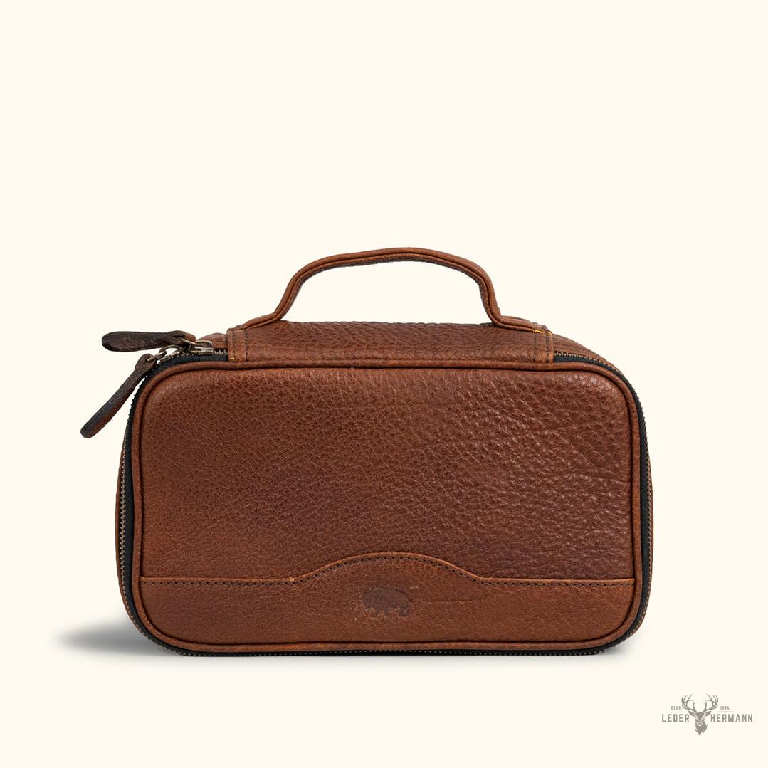 Limitierte Buffalo-Roosevelt Kulturtasche aus Büffelleder