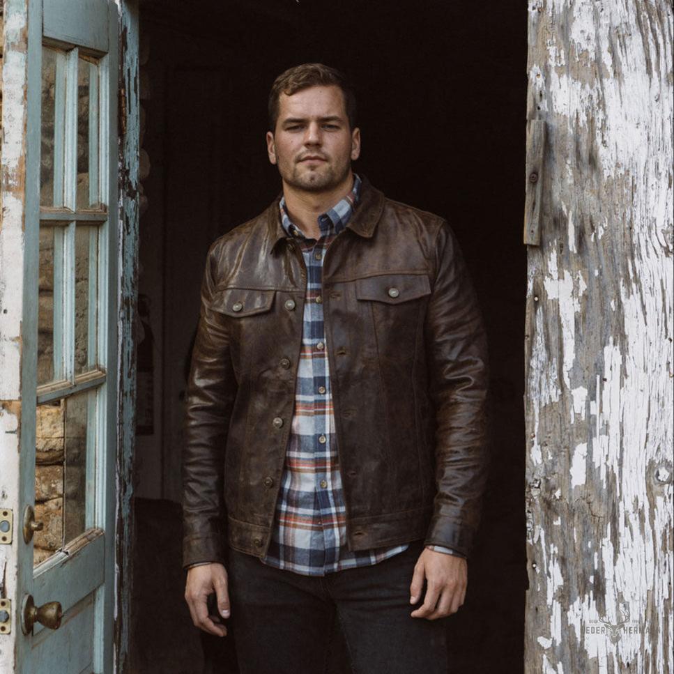 Elegante Driggs Lederjacke in stilvollem Braun