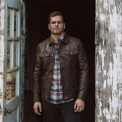 Elegante Driggs Lederjacke in stilvollem Braun