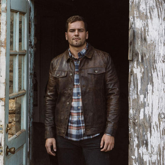 Elegante Driggs Lederjacke in stilvollem Braun