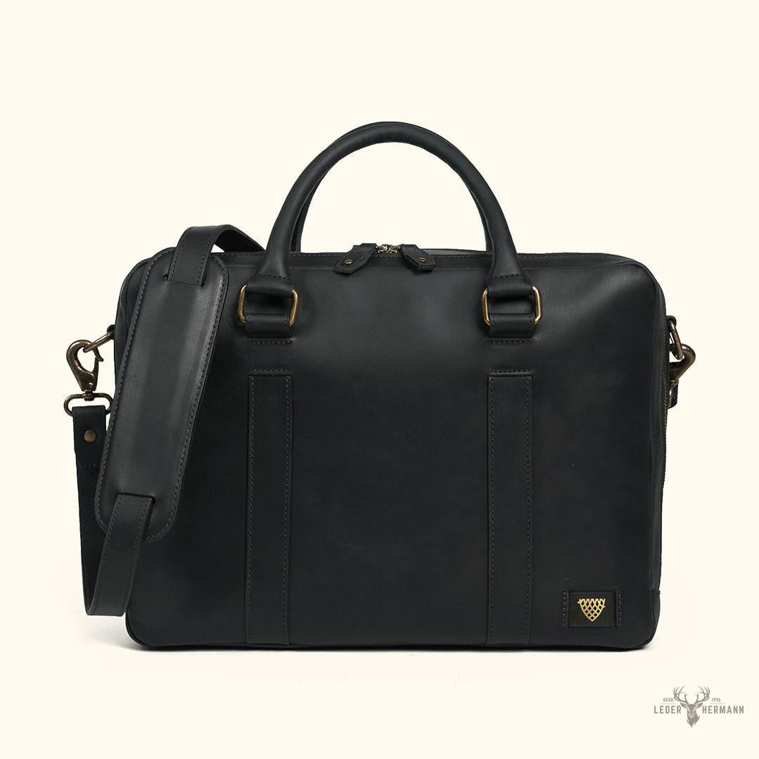 Limitierte Edition Jefferson Ledertasche | Schwarz