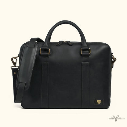 Limitierte Edition Jefferson Ledertasche | Schwarz