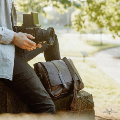 Eleganter Walker Leder Messenger Tasche | Rustikal Braun