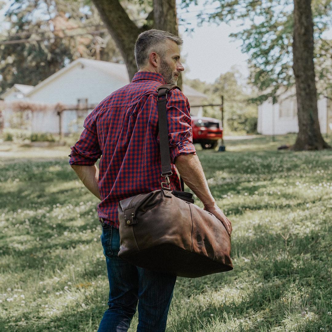 Vintage-Oak-Wochenkoffertasche aus Leder Walker für einen eleganten und zeitlosen Look