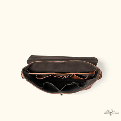 Roosevelt Leder Messenger Tasche für Laptop – Eleganz im Ambra Braun Stil