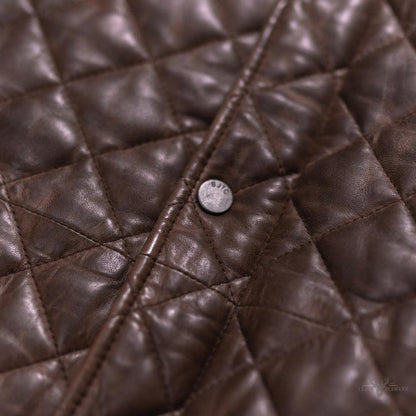 Premium Highlands gesteppte Lederjacke in elegantem Mahagonibraun