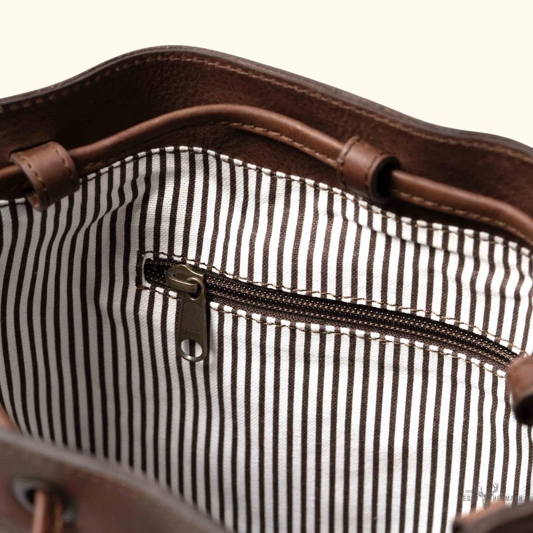 Madison Leder-Beuteltasche in Edlem Dunkelhaselnussbraun – Stilvolles und Elegantes Accessoire