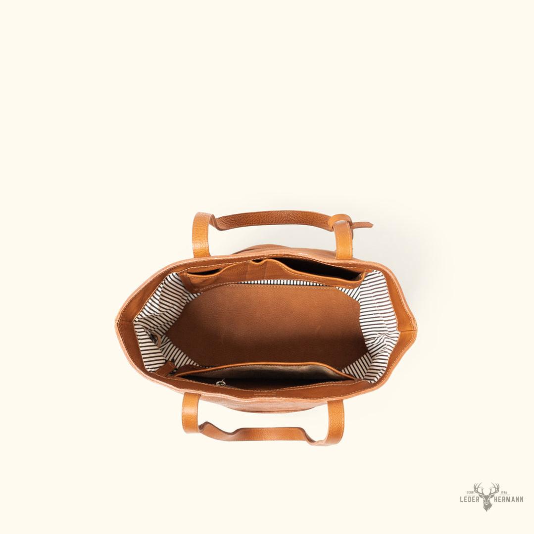 Madison Elegance Leder-Totetasche in stilvollem Sattlerbraun