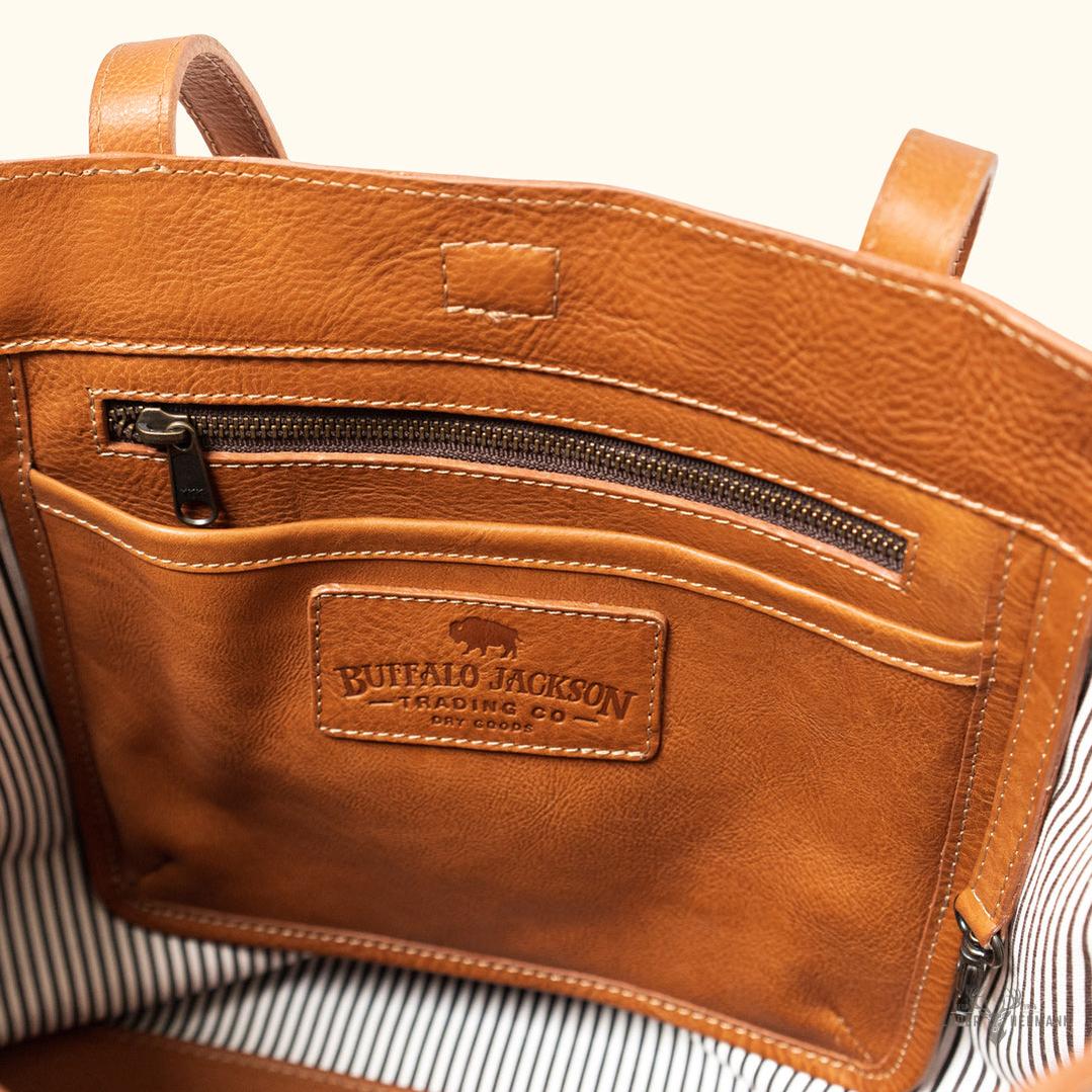 Madison Elegance Leder-Totetasche in stilvollem Sattlerbraun