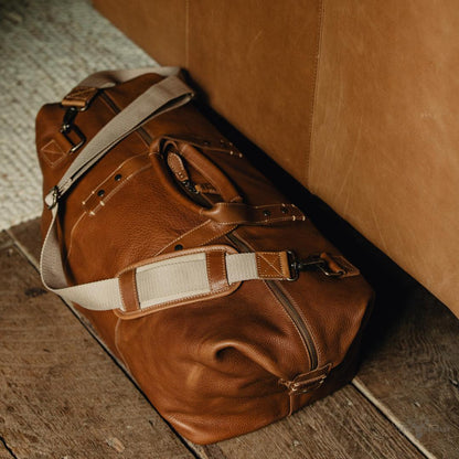 Wochenend-Handtasche aus Leder Walker | Rustikaler Lederfarbton Tan