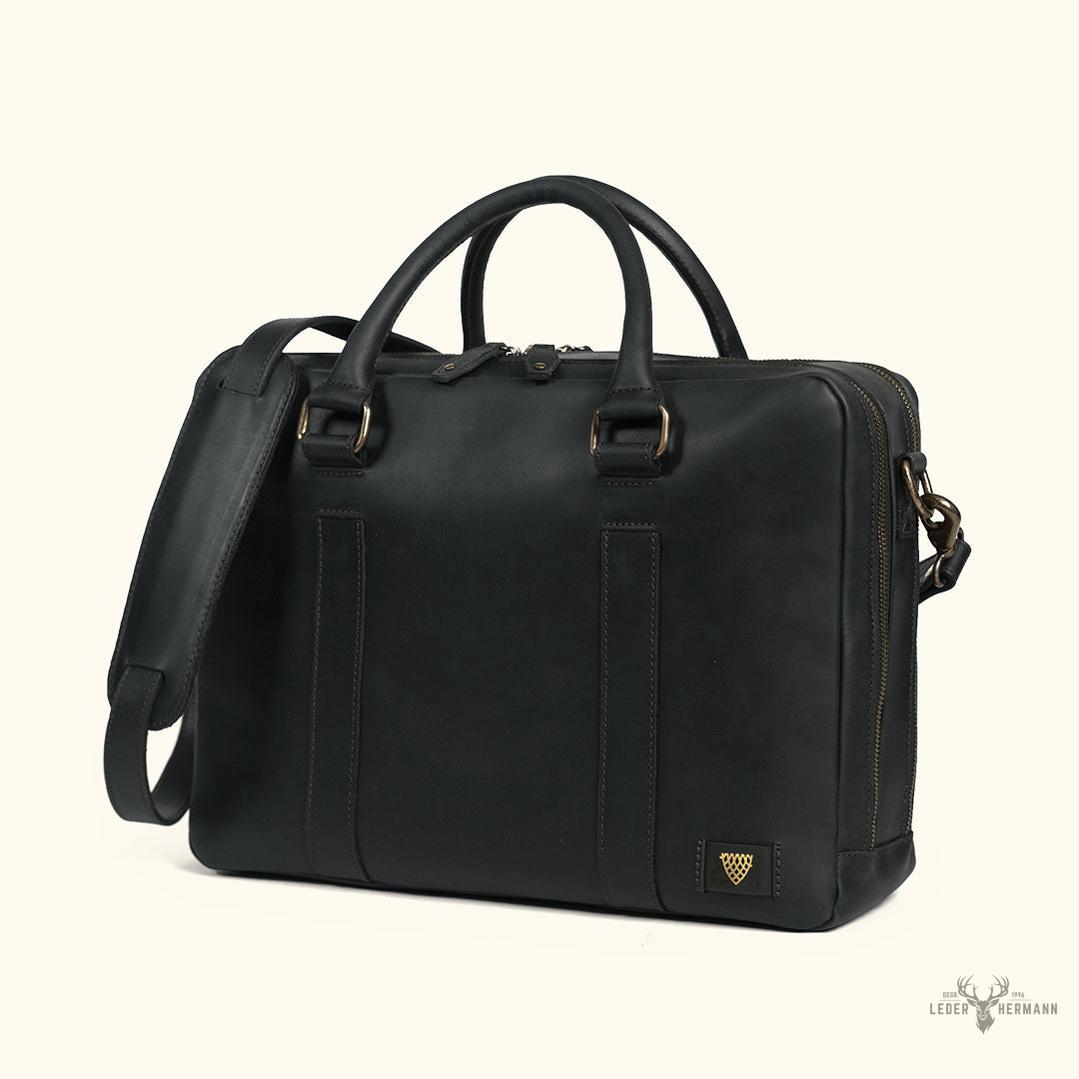 Limitierte Edition Jefferson Ledertasche | Schwarz