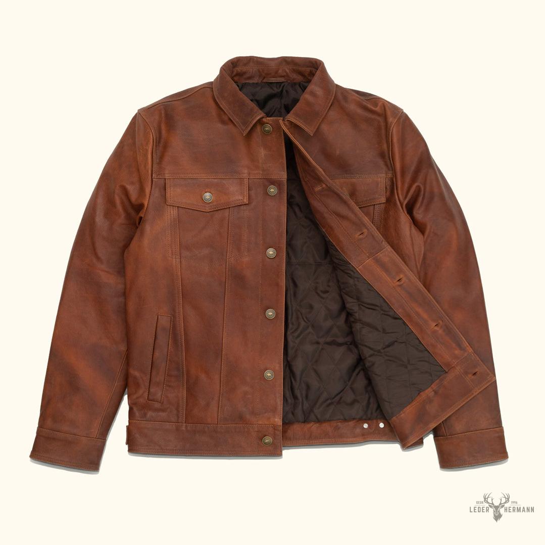 Lederjacke Driggs - Eleganz in Cognac Braun