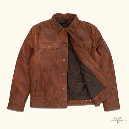 Lederjacke Driggs - Eleganz in Cognac Braun