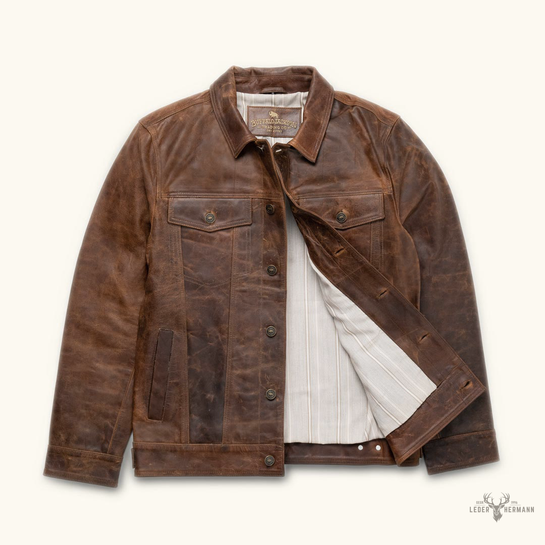 Elegante Driggs Lederjacke in stilvollem Braun