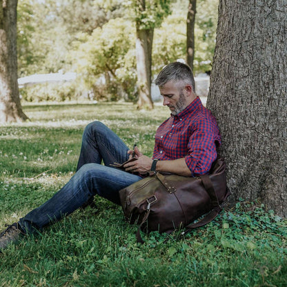 Vintage-Oak-Wochenkoffertasche aus Leder Walker für einen eleganten und zeitlosen Look