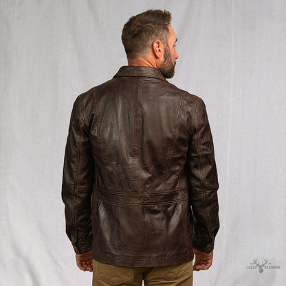 Sheridan Leder-Galabauernjacke | Vintage Braun