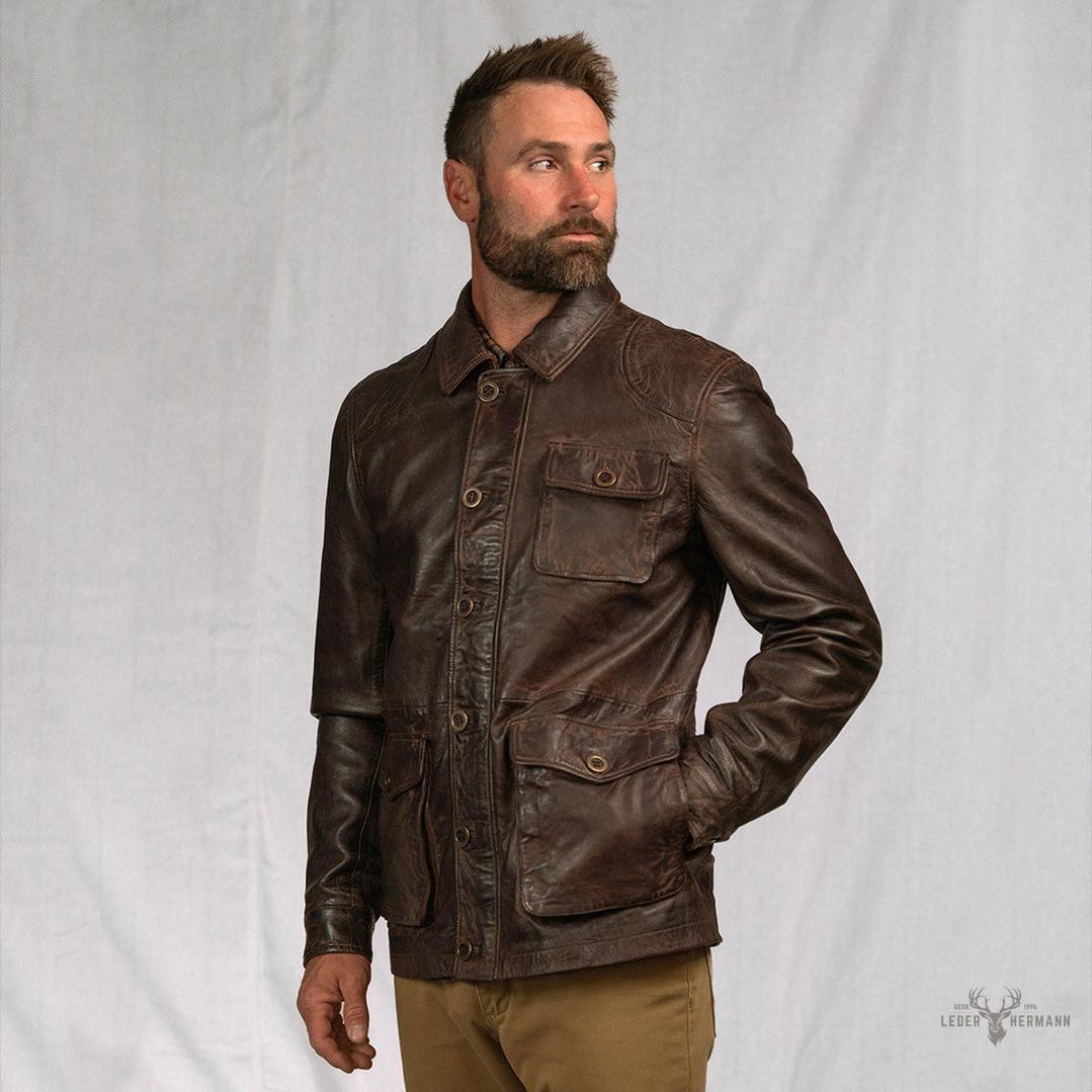 Sheridan Leder-Galabauernjacke | Vintage Braun