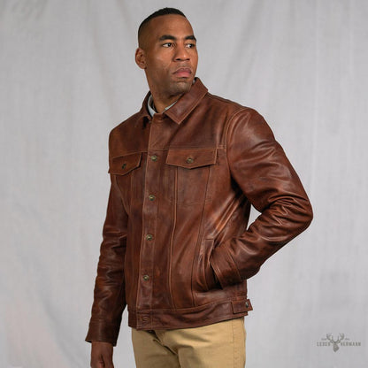 Lederjacke Driggs - Eleganz in Cognac Braun
