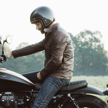 Motorrad-Lederjacke Thompson - Eleganz und Stil in Braun