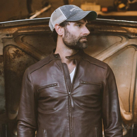 Motorrad-Lederjacke Thompson - Eleganz und Stil in Braun