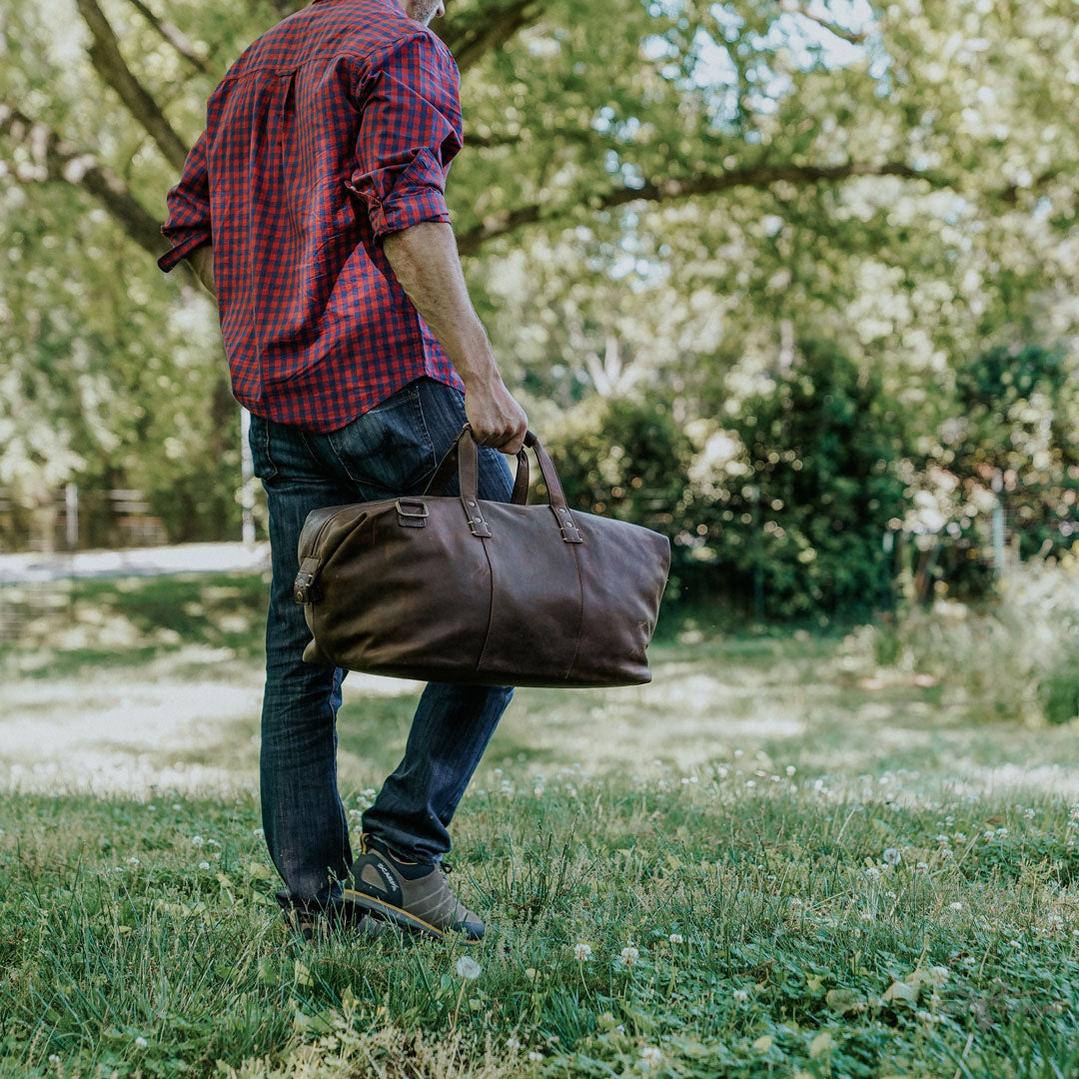 Vintage-Oak-Wochenkoffertasche aus Leder Walker für einen eleganten und zeitlosen Look