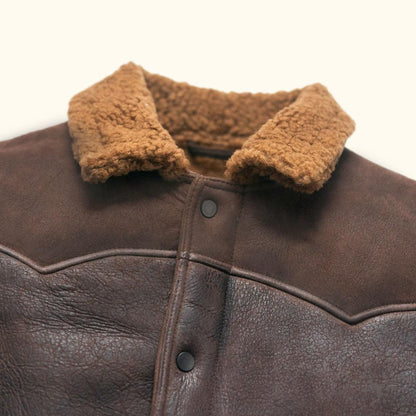 Jackson Shearling-Lederjacke - Stilvolle und warme braune Oberbekleidung