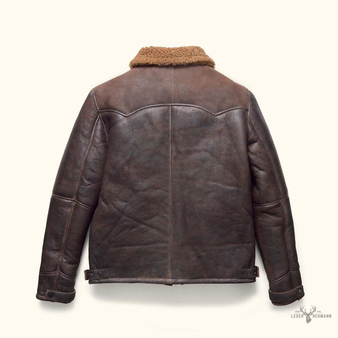 Jackson Shearling-Lederjacke - Stilvolle und warme braune Oberbekleidung