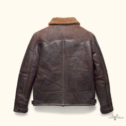 Jackson Shearling-Lederjacke - Stilvolle und warme braune Oberbekleidung
