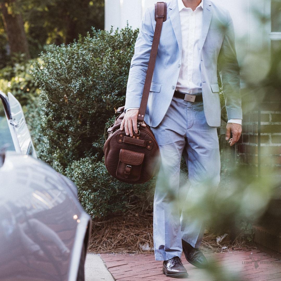 Ryder Reserve Bisonleder Reisetasche – Elegante Brauntöne für Stilvolle Reisen