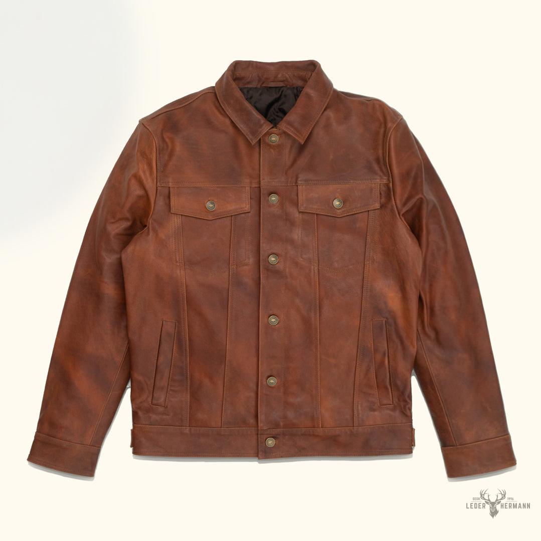 Lederjacke Driggs - Eleganz in Cognac Braun