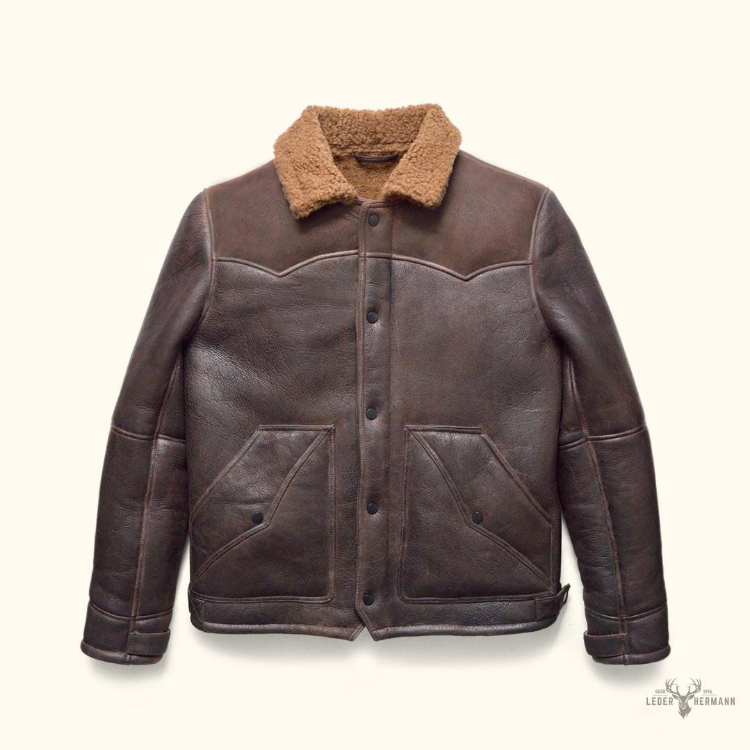 Jackson Shearling-Lederjacke - Stilvolle und warme braune Oberbekleidung