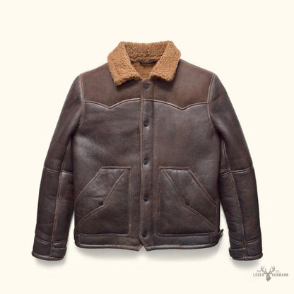 Jackson Shearling-Lederjacke - Stilvolle und warme braune Oberbekleidung