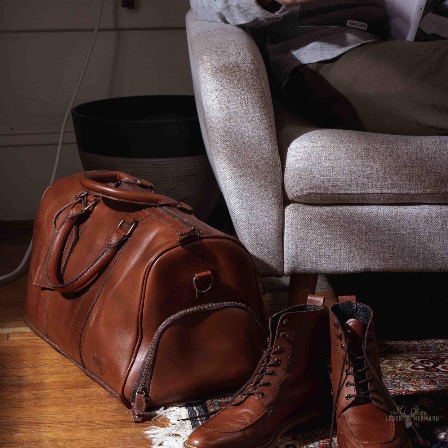 Jefferson Leder-Duffle Bag | Elderwood Eleganz für unterwegs