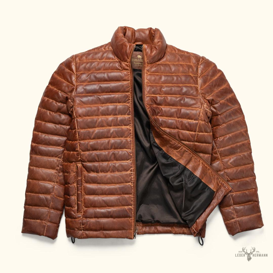 Bridger Leder Steppjacke für einen eleganten Stil in Hellbraun