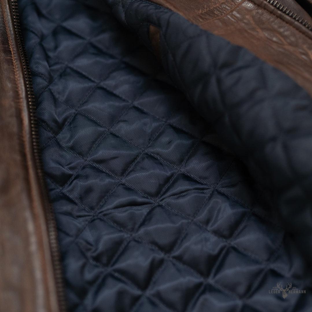Maverick Lederjacke Bomber | Braune Sercé mit Vintage-Effekt