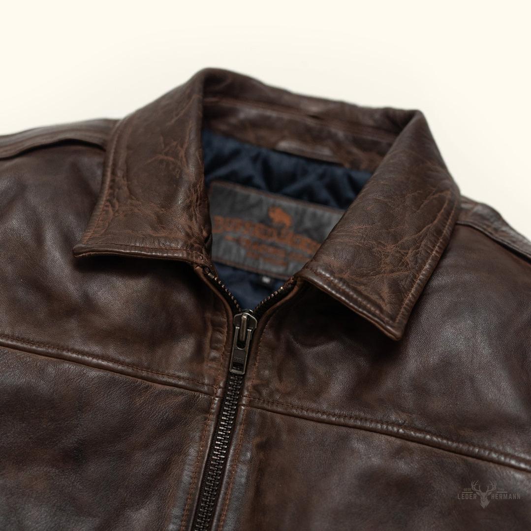 Maverick Lederjacke Bomber | Braune Sercé mit Vintage-Effekt