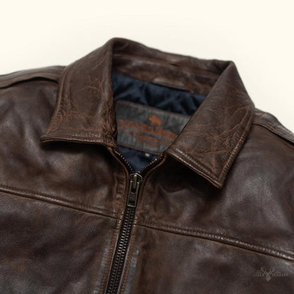 Maverick Lederjacke Bomber | Braune Sercé mit Vintage-Effekt