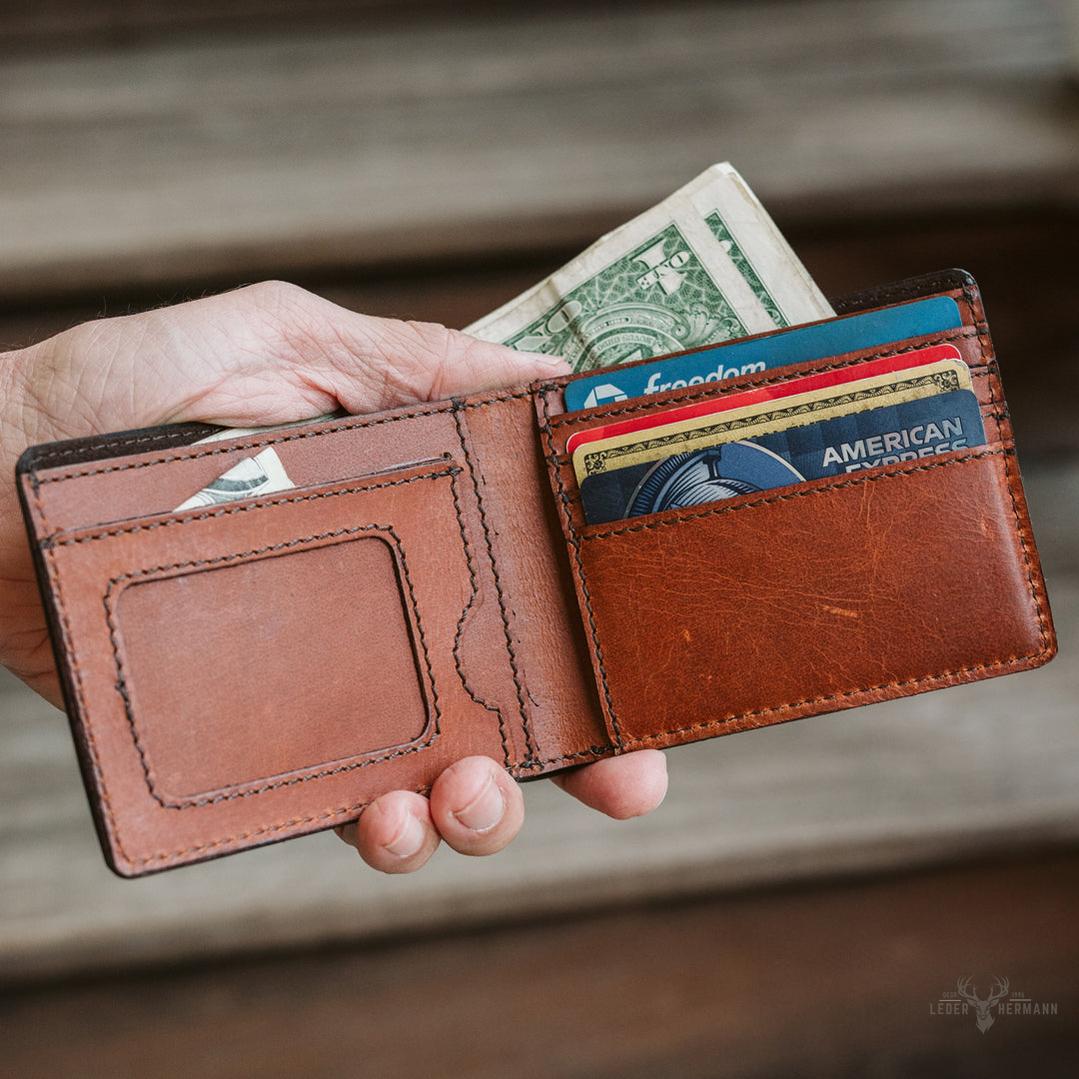 Roosevelt Billfold Ledergeldbörse - Elegantes Bernstein Braun