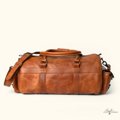 Roosevelt- Leder Duffle Bag aus Büffel-Leder - Elegant in Amber Braun
