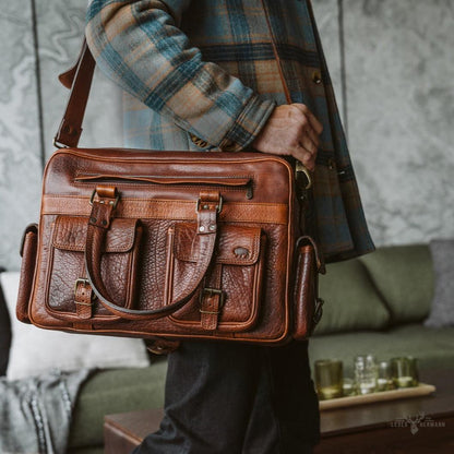 Limitierte Auflage Buffalo-Rindleder Piloten-Tasche
