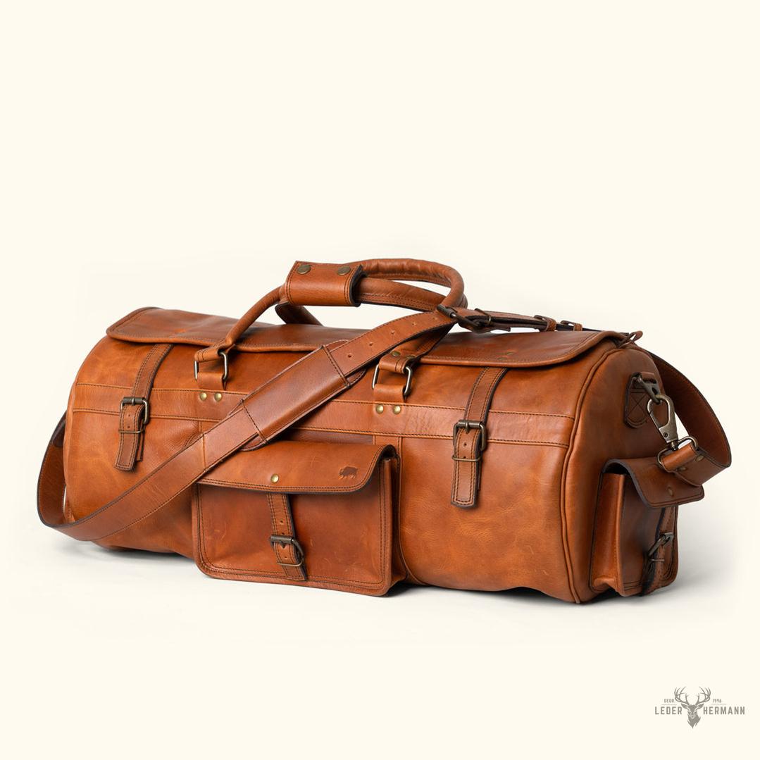 Schokoladenbraune Roosevelt Rindleder Reisetasche – Moderner und praktischer Begleiter für unterwegs