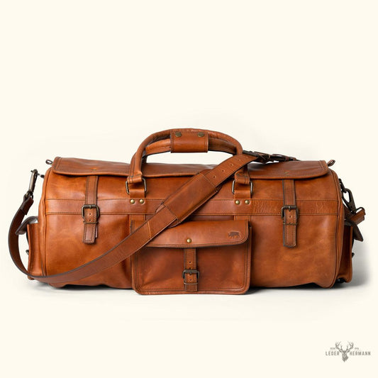 Schokoladenbraune Roosevelt Rindleder Reisetasche – Moderner und praktischer Begleiter für unterwegs