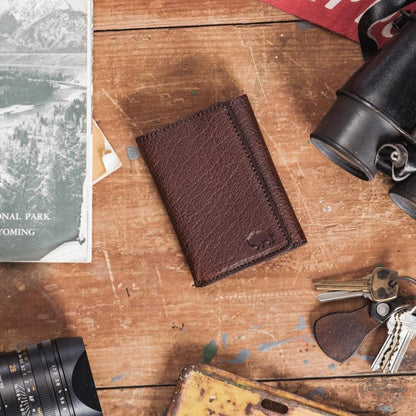 Dreifach Geldbörse aus Büffelleder Roosevelt Limitierte Edition | Büffelgrain