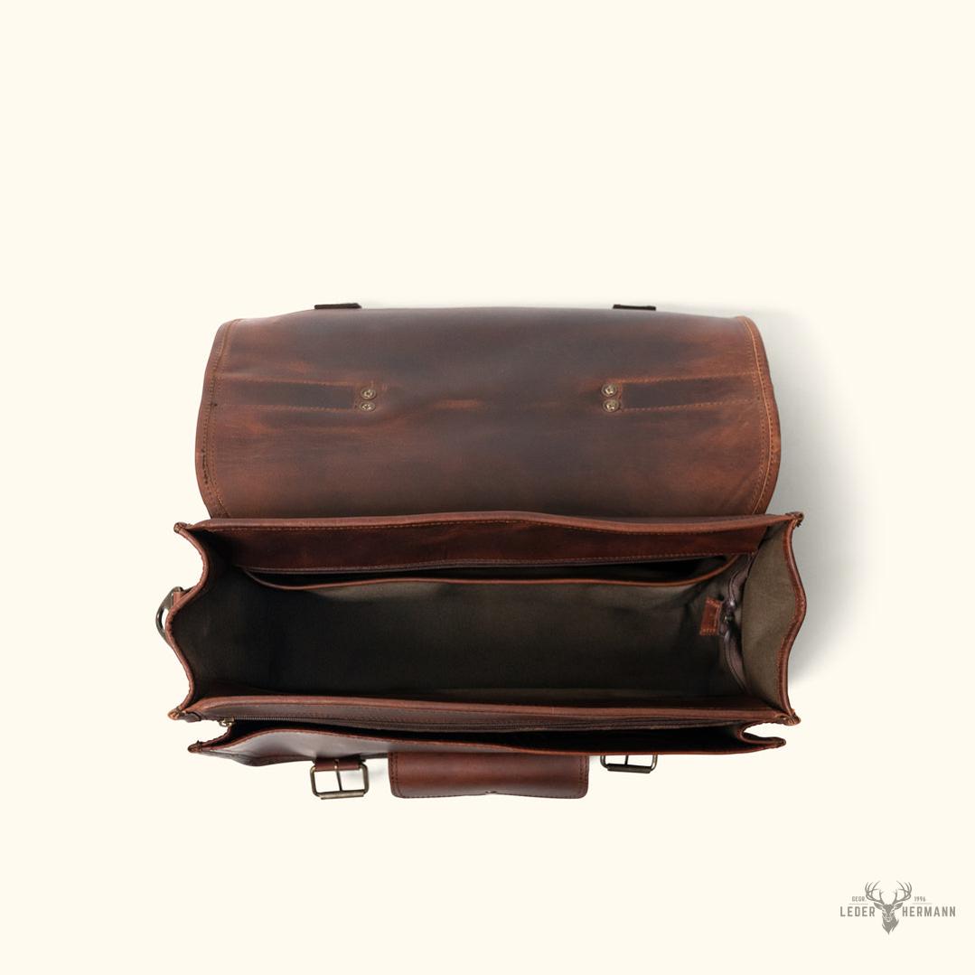 Buffalo-Lederrucksack für Laptop mit dunkler Polsterung Roosevelt