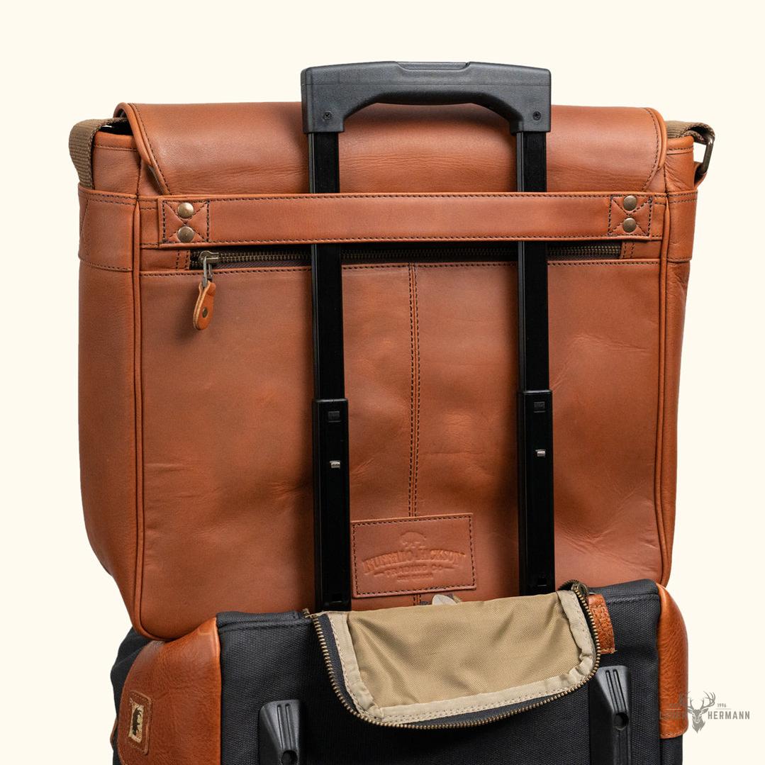 Roosevelt Büffelleder Umhängetasche aus Leder – Eleganz Amber Braun