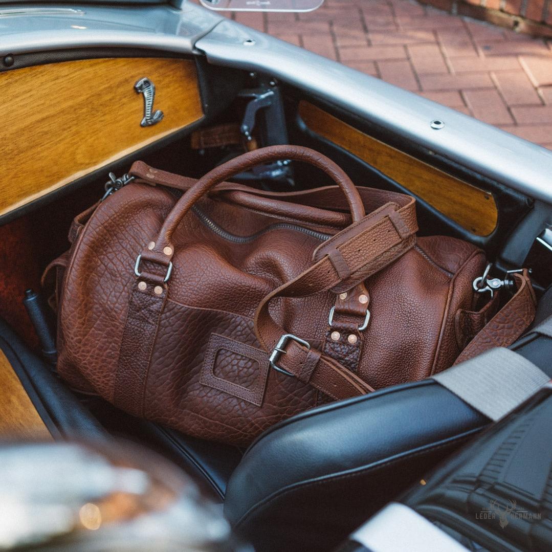Ryder Reserve Bisonleder Reisetasche – Elegante Brauntöne für Stilvolle Reisen