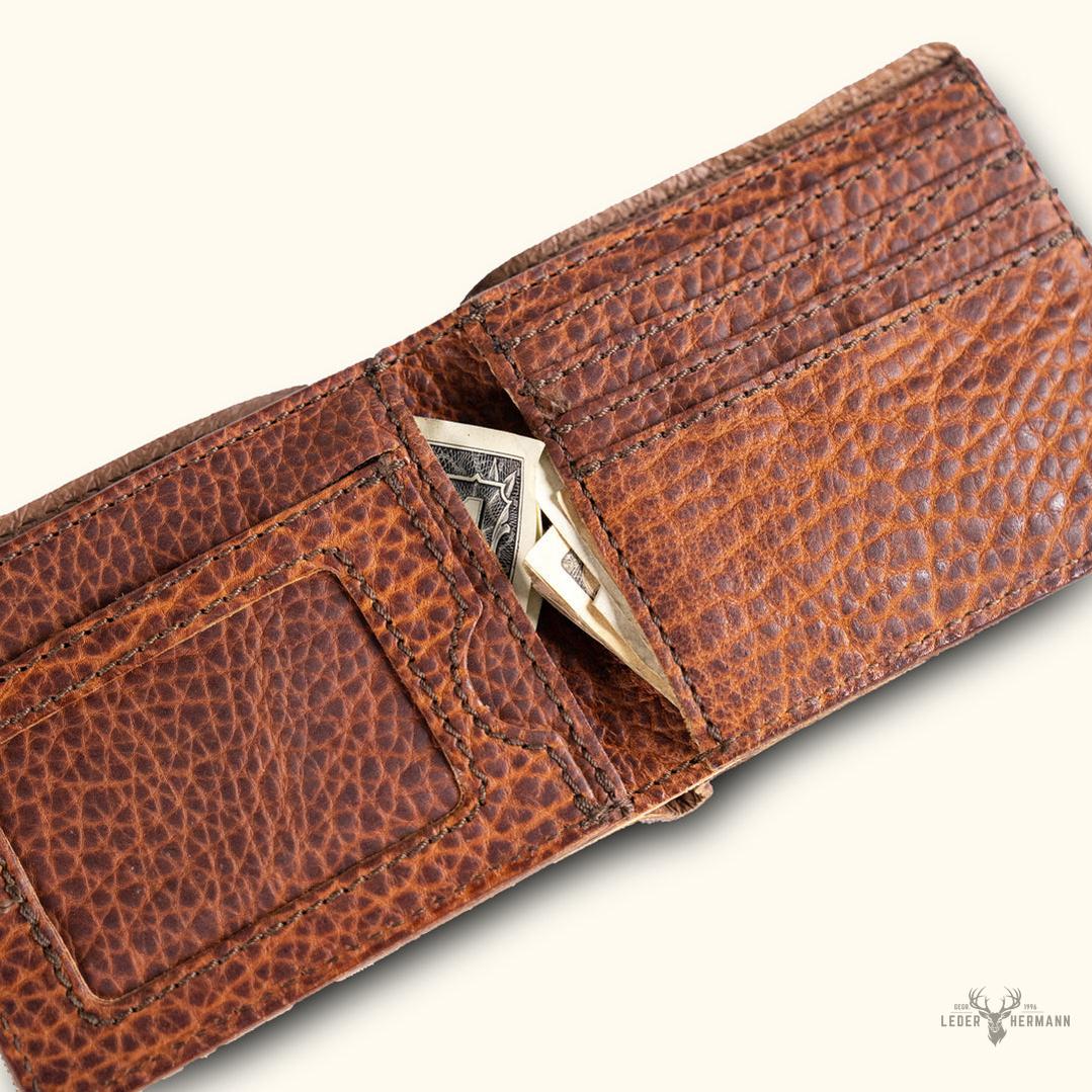 Ryder Reserve Bisonleder Brieftasche | Edles Braun