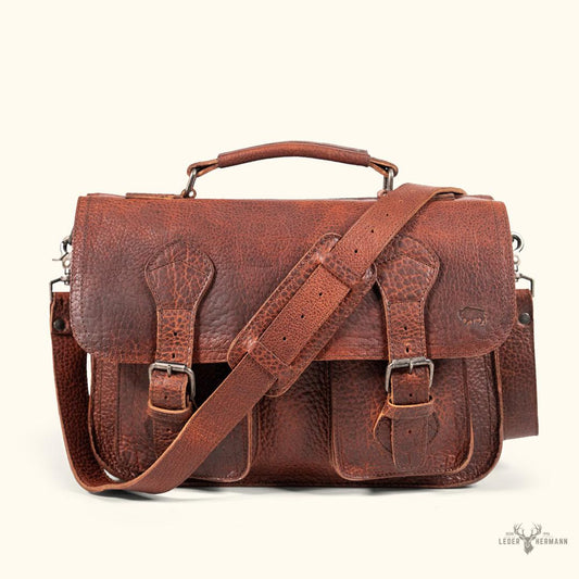 Ryder Reserve Bisonleder Aktentasche | Edles Braun